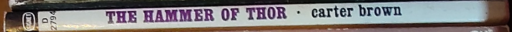 Carter Brown  THE HAMMER OF THOR spine of book image