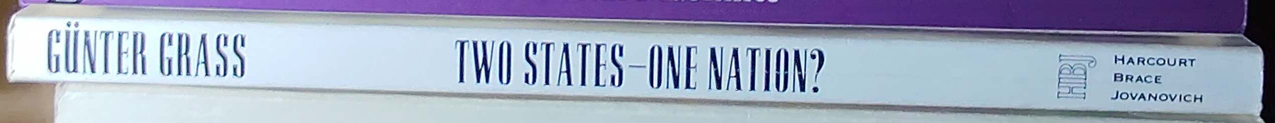 Gunter Grass  TWO STATES - ONE NATION? (non-fiction) spine of book image
