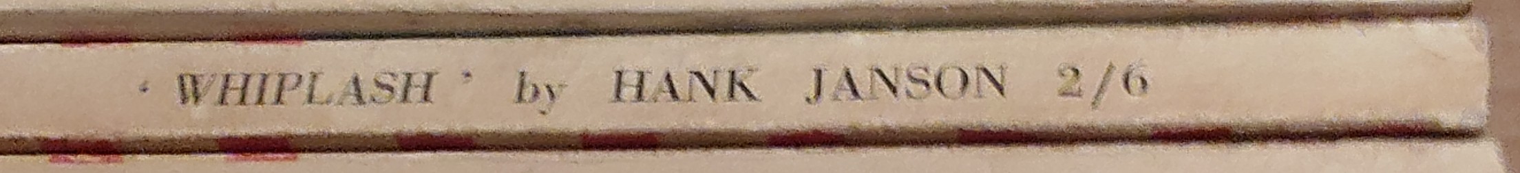 Hank Janson  WHIPLASH spine of book image