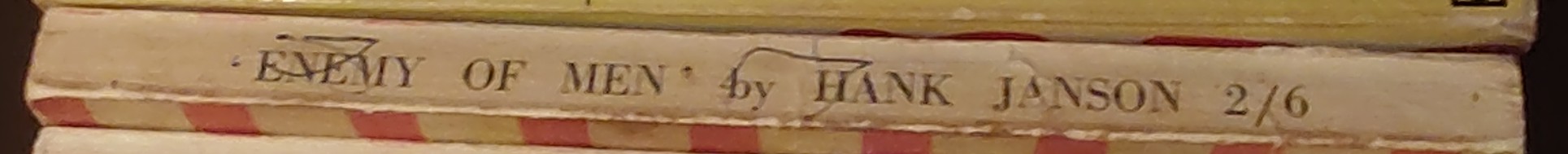 Hank Janson  ENEMY OF MEN spine of book image