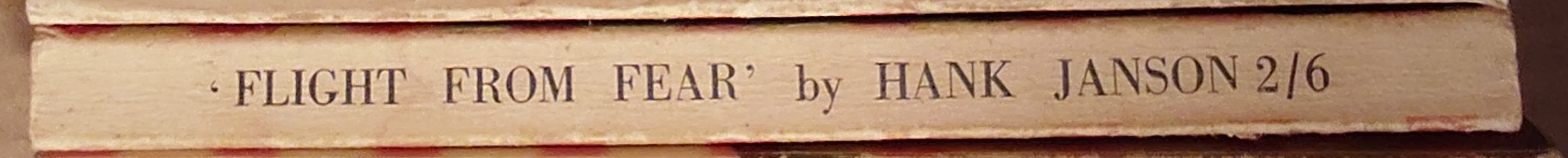 Hank Janson  FLIGHT FROM FEAR spine of book image