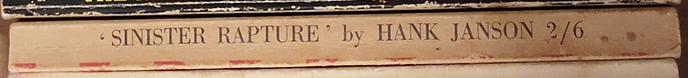 Hank Janson  SINISTER RAPTURE spine of book image