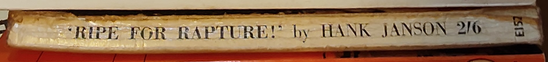 Hank Janson  RIPE FOR RAPTURE spine of book image