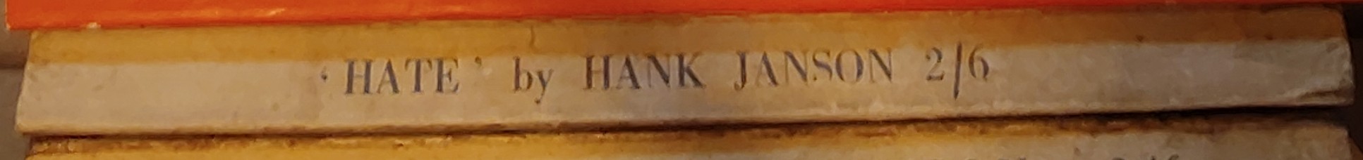 Hank Janson  HATE spine of book image