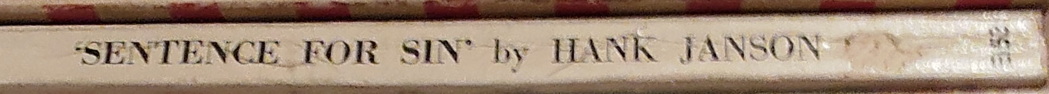 Hank Janson  SENTENCE FOR SIN spine of book image