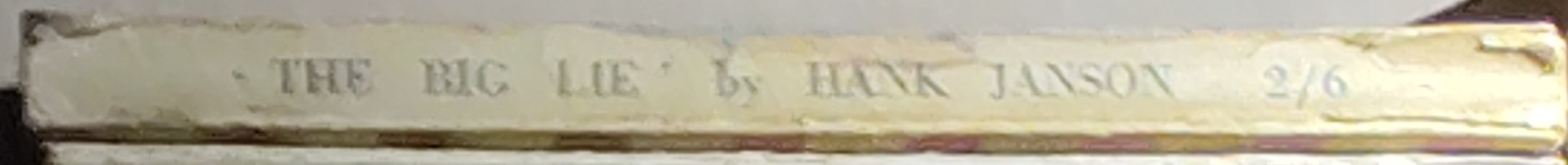 Hank Janson  THE BIG LIE spine of book image