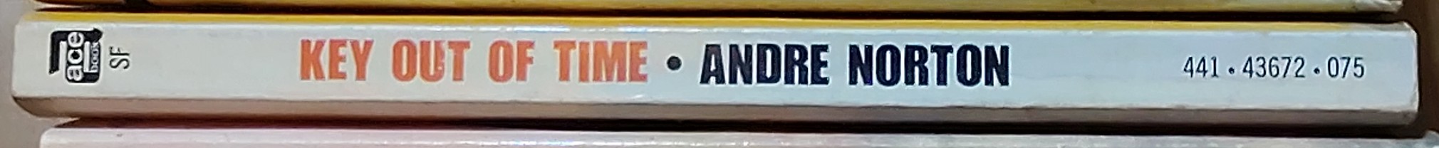 Andre Norton  KEY OUT OF TIME spine of book image