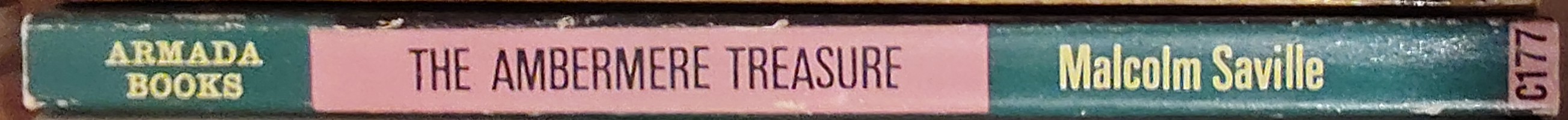 Malcolm Saville  THE AMBERMERE TREASURE spine of book image