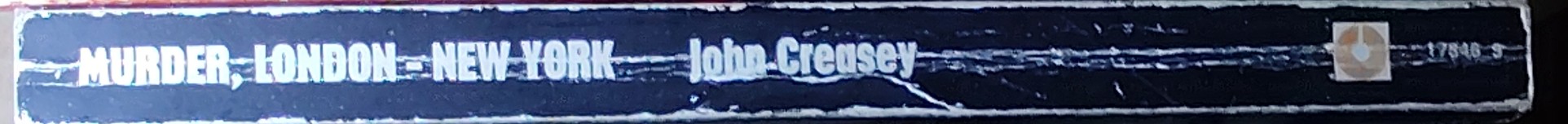 John Creasey  MURDER, LONDON - NEW YORK spine of book image
