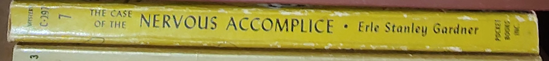 Erle Stanley Gardner  THE CASE OF THE NERVOUS ACCOMPLICE spine of book image