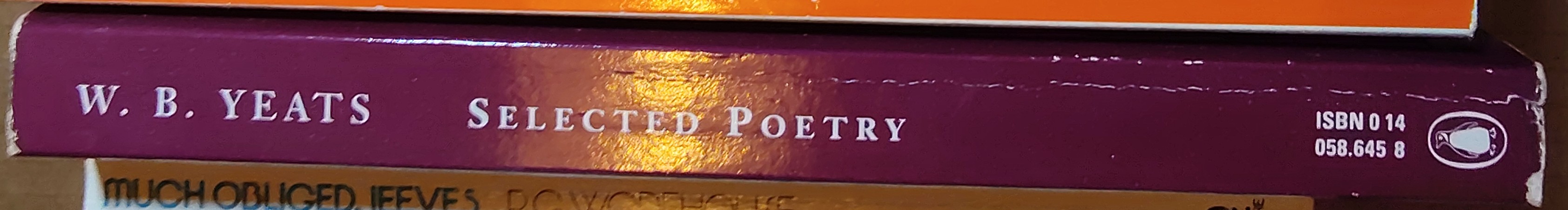 W.B. Yeats  SELECTED POETRY spine of book image