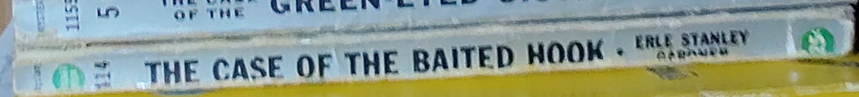 Erle Stanley Gardner  THE CASE OF THE BAITED HOOK spine of book image