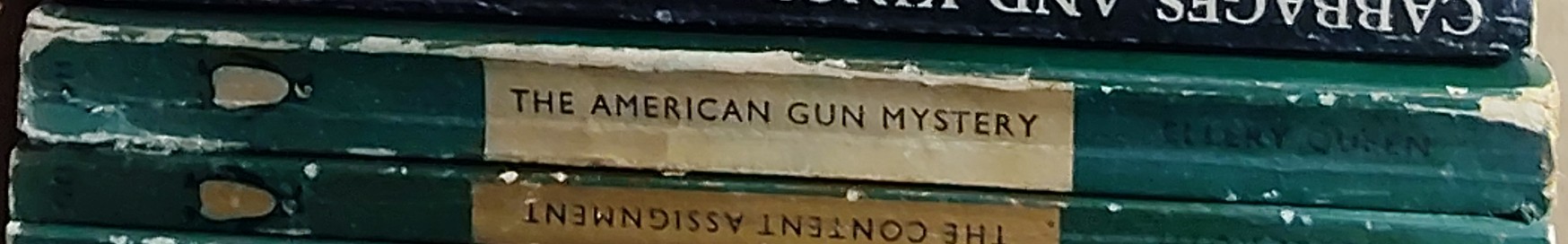 Ellery Queen  THE AMERICAN GUN MYSTERY spine of book image
