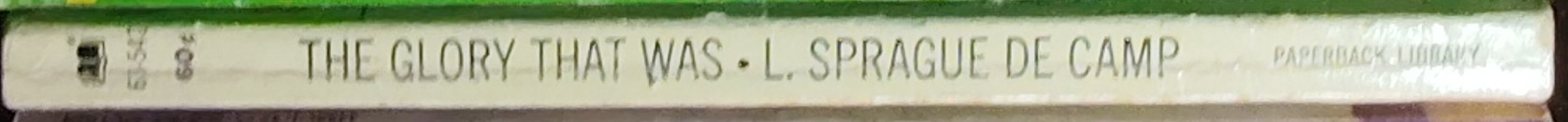 L.Sprague de Camp  THE GLORY THAT WAS spine of book image