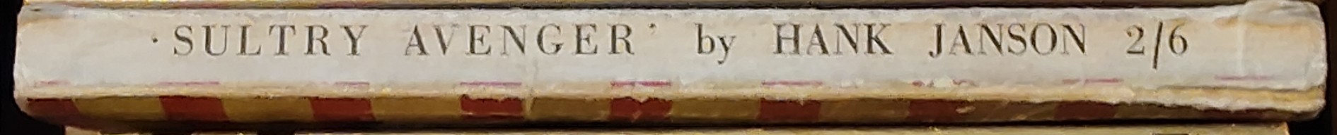 Hank Janson  SULTRY AVENGER spine of book image