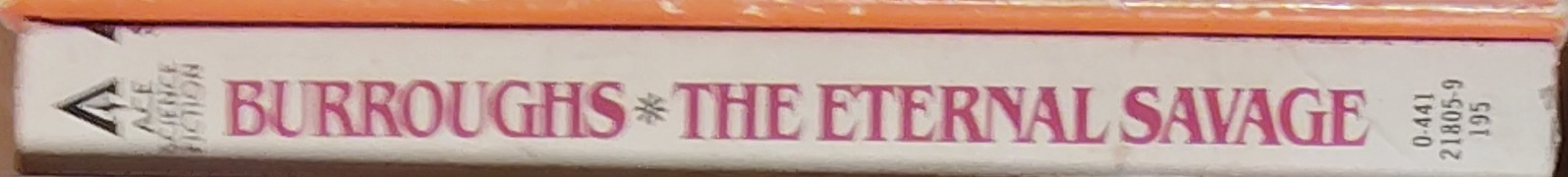 Edgar Rice Burroughs  THE ETERNAL SAVAGE spine of book image