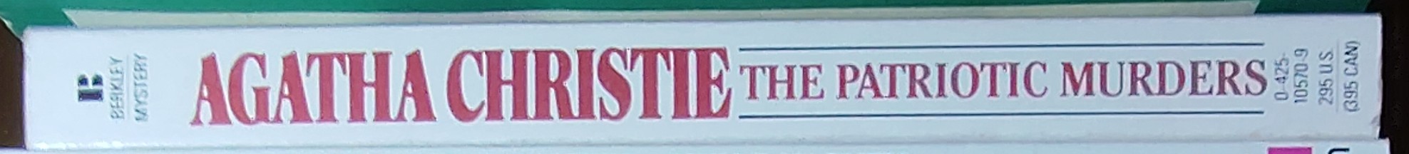 Agatha Christie  THE PATRIOTIC MURDERS [previously published as AN OVERDOSE OF DEATH] spine of book image