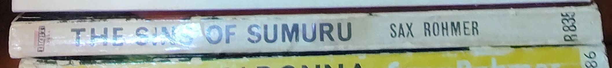 Sax Rohmer  THE SINS OF SUMURU spine of book image