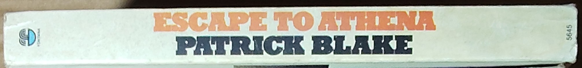 Patrick Blake  ESCAPE TO ATHENA (R.Moore, Savalas, Niven) spine of book image