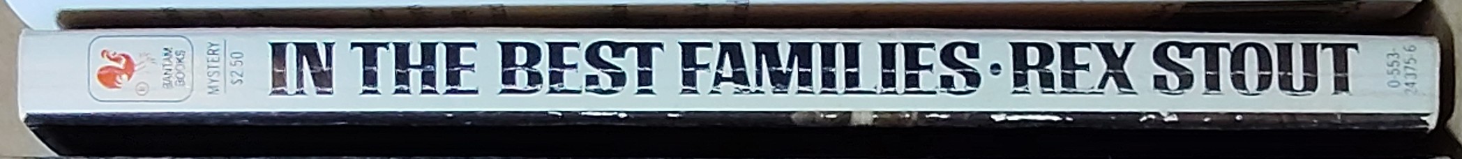 Rex Stout  IN THE BEST FAMILIES spine of book image