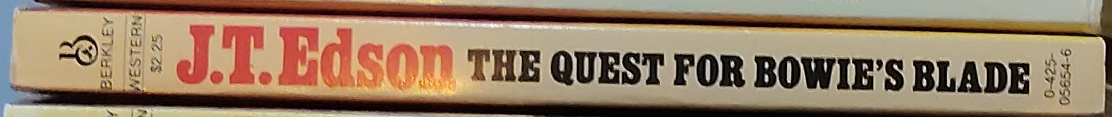 J.T. Edson  THE QUEST FOR BOWIE'S BLADE spine of book image