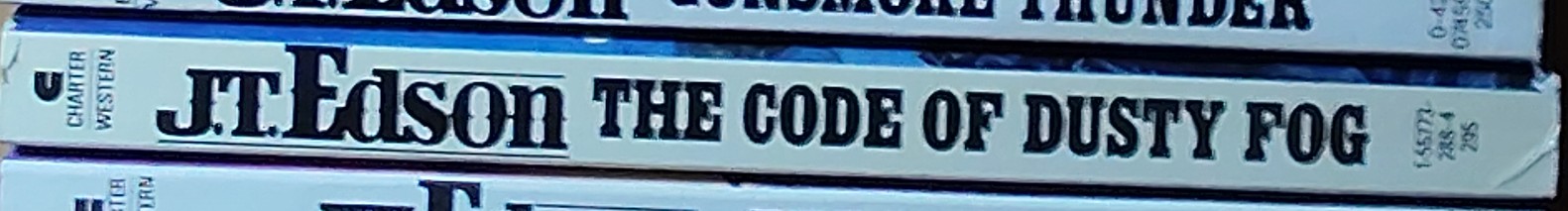 J.T. Edson  THE CODE OF DUSTY FOG spine of book image