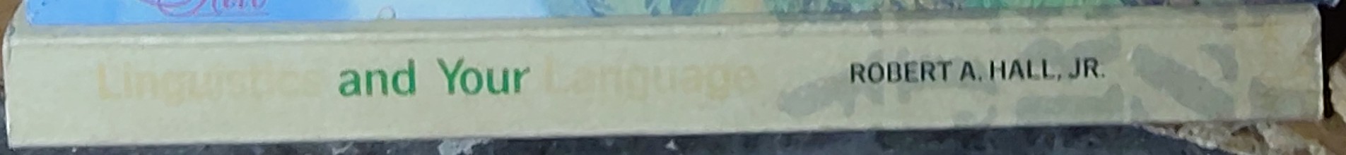 LINGUISTICS AND YOUR LANGUAGE  spine of book image