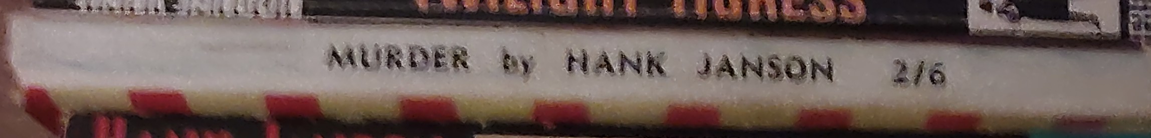 Hank Janson  MURDER spine of book image