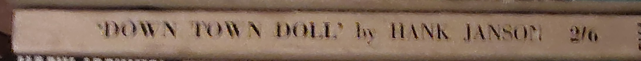 Hank Janson  DOWN TOWN DOLL spine of book image