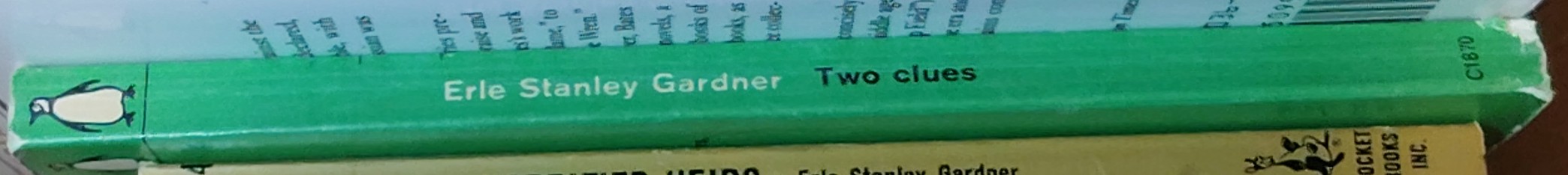 Erle Stanley Gardner  TWO CLUES spine of book image