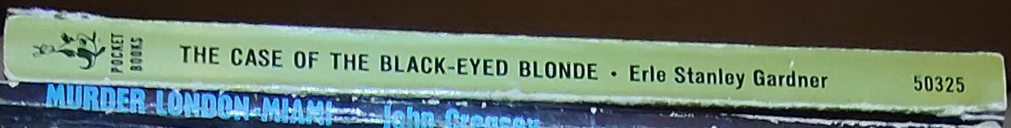 Erle Stanley Gardner  THE CASE OF THE BLACK-EYED BLONDE spine of book image
