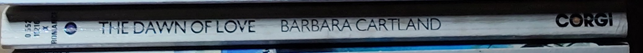 Barbara Cartland  THE DAWN OF LOVE spine of book image