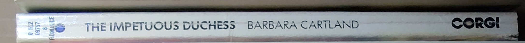 Barbara Cartland  THE IMPETUOUS DUCHESS spine of book image