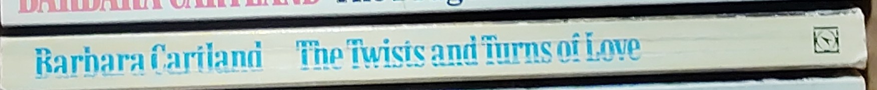 Barbara Cartland  THE TWISTS AND TURNS OF LOVE spine of book image