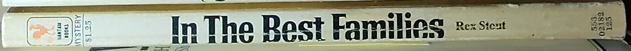 Rex Stout  EVEN IN THE BEST FAMILIES spine of book image