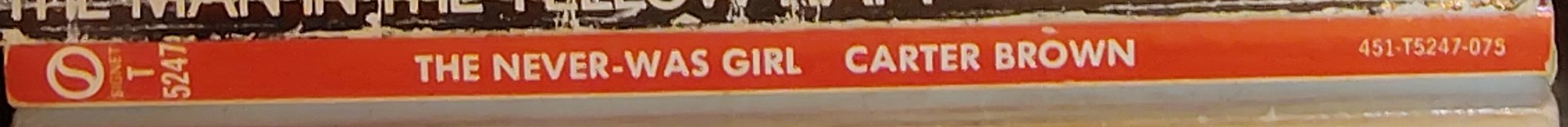 Carter Brown  THE NEVER-WAS GIRL spine of book image