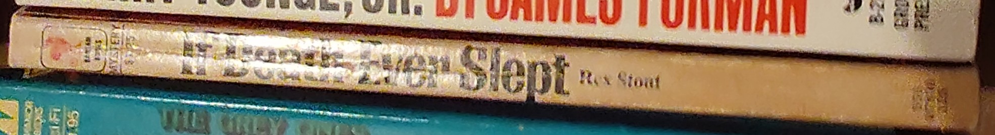 Rex Stout  IF DEATH EVER SLEPT spine of book image