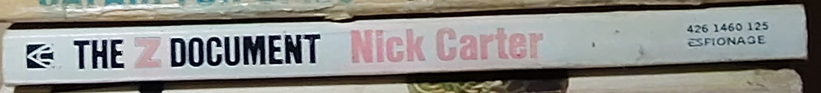 Nick Carter  THE Z DOCUMENT spine of book image