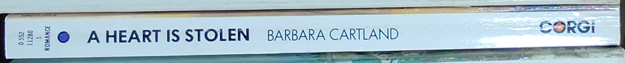 Barbara Cartland  A HEART IS STOLEN spine of book image