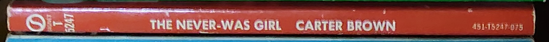 Carter Brown  THE NEVER-WAS GIRL spine of book image
