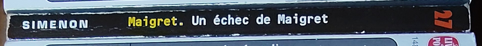 Georges Simenon  UN ECHEC DE MAIGRET spine of book image