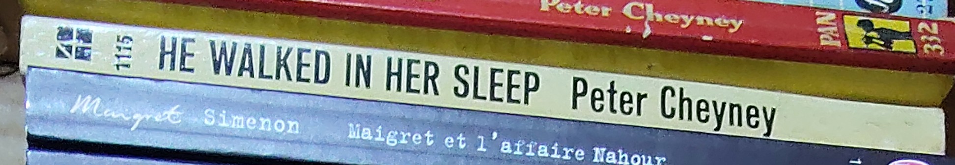 Peter Cheyney  HE WALKED IN HER SLEEP spine of book image