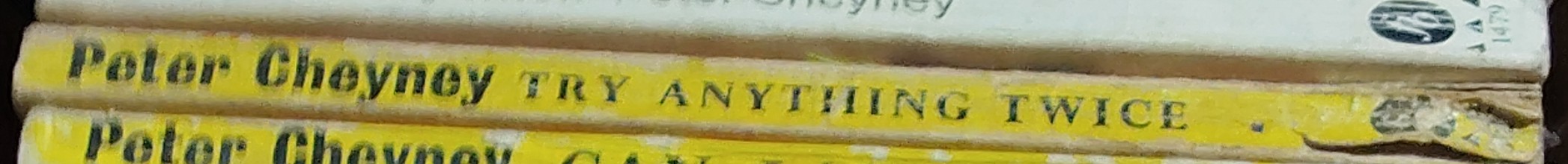 Peter Cheyney  TRY ANYTHING TWICE spine of book image