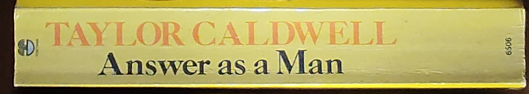 Taylor Caldwell  ANSWER AS A MAN spine of book image