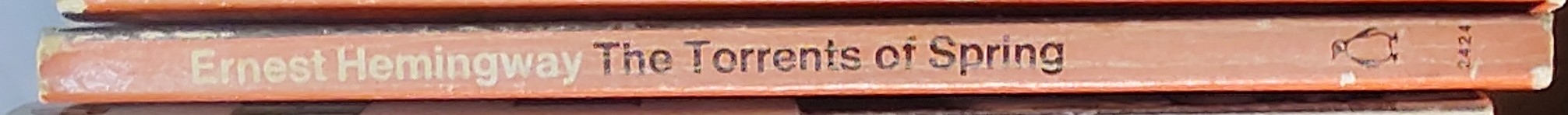 Ernest Hemingway  THE TORRENTS OF SPRING spine of book image