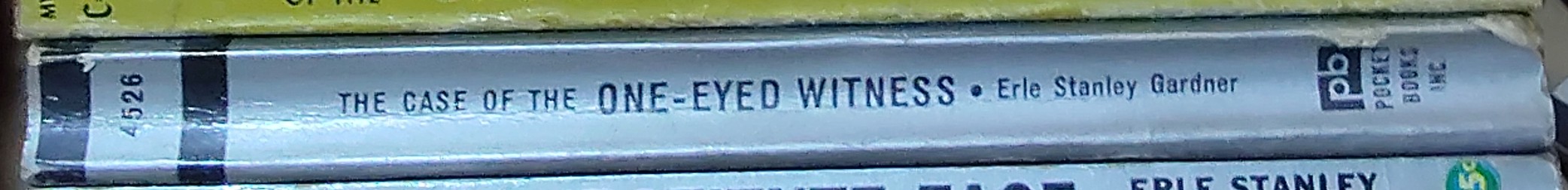 Erle Stanley Gardner  THE CASE OF THE ONE-EYED WITNESS spine of book image
