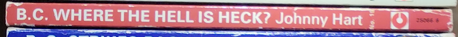 Johnny Hart  B.C. WHERE THE HELL IS HECK? spine of book image