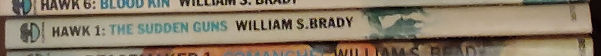 William S. Brady  HAWK 1: THE SUDDEN GUNS spine of book image