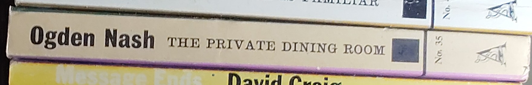 Ogden Nash  THE PRIVATE DINING ROOM and other verses spine of book image