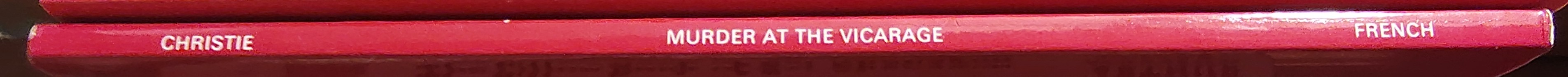 Agatha Christie  MURDER AT THE VICARAGE spine of book image